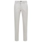 BOSS KAITO 1-T SLIM FIT TROUSERS IN A COTTON BLEND LIGHT PASTEL GREY - Image 5