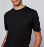 BOSS MEN COTTON THOMPSON 01 JERSEY SHORT SLEEVE T-SHIRT BLACK - Image 2