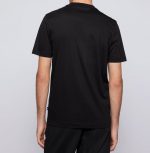BOSS MEN COTTON THOMPSON 01 JERSEY SHORT SLEEVE T-SHIRT BLACK - Image 3