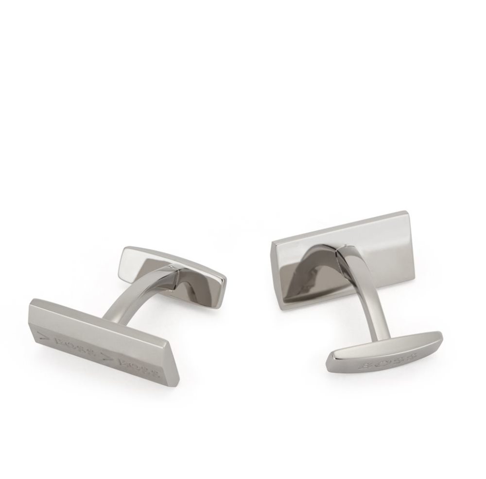 50470688-040-1 BOSS RONNIE RECTANGULAR CUFFLINKS SILVER - Image 1