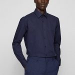 BOSS H JOE KENT C1 214 REGULAR FIT SHIRT DARK BLUE