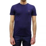 POLO RALPH LAUREN PIMA POLO CUSTOM SLIM FIT INTERLOCK T-SHIRT FRENCH NAVY
