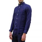 POLO RALPH LAUREN CUSTOM FIT LINEN SHIRT NEWPORT NAVY - Image 2