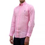 POLO RALPH LAUREN CUSTOM FIT LINEN SHIRT CARMEL PINK - Image 2