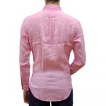 POLO RALPH LAUREN CUSTOM FIT LINEN SHIRT CARMEL PINK - Image 3
