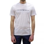EMPORIO ARMANI PIMA JERSEY T-SHIRT WITH LOGO PRINT BLANCO