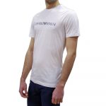 EMPORIO ARMANI PIMA JERSEY T-SHIRT WITH LOGO PRINT BLANCO - Image 2