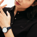 LACOSTE WOMEN'S SLIM FIT STRETCH COTTON PIQUE POLO SHIRT BLACK - Image 5