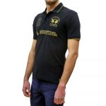 LA MARTINA MAN PIQUET STRETCH REGULAR FIT SHORT SLEEVE BLACK GOLD - Image 2
