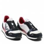 EMPORIO ARMANI SUEDE SNEAKERS NAVY OFF WHITE RED - Image 4