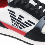 EMPORIO ARMANI SUEDE SNEAKERS NAVY OFF WHITE RED - Image 7