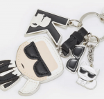KARL LAGERFELD KARL IKONIK CHARM KEYCHAIN NICKEL BLACK WHITE - Image 2
