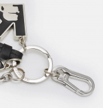 KARL LAGERFELD KARL IKONIK CHARM KEYCHAIN NICKEL BLACK WHITE - Image 3