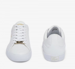 LACOSTE WOMAN LEROND 0722 LEATHER SNEAKERS WHITE GOLD - Image 4