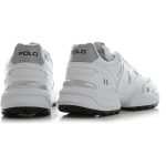 POLO RALPH LAUREN MEN JOGGER LEATHER PANELLED SNEAKER WHITE BLACK - Image 3