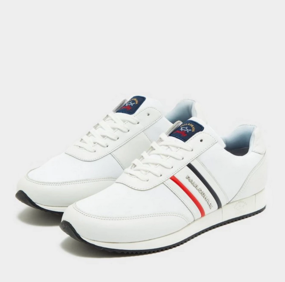 22418018-010-1 PAUL&SHARK MEN HYBRID TRAINERS IN LEATHER WHITE - Image 1