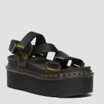 DR MARTENS KIMBER WEBBING HYDRO LEATHER SANDALS BLACK