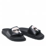 KARL LAGERFELD WOMAN KONDO TRED IKONIC SLIDE BLACK RUBBER