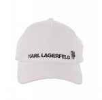 KARL LAGERFELD METALLIC IKONIC BADGE BASECAP WHITE