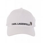 KARL LAGERFELD METALLIC IKONIC BADGE BASECAP WHITE