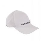 KARL LAGERFELD METALLIC IKONIC BADGE BASECAP WHITE - Image 2