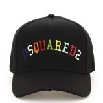 DSQUARED2 EMBROIDERED BASEBALL CAPS DSQUARED2 CABARDINE BLACK