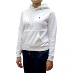 POLO RALPH LAUREN WOMAN FLEECE PULLOVER HOODIE SWEATSHIRT WHITE - Image 2