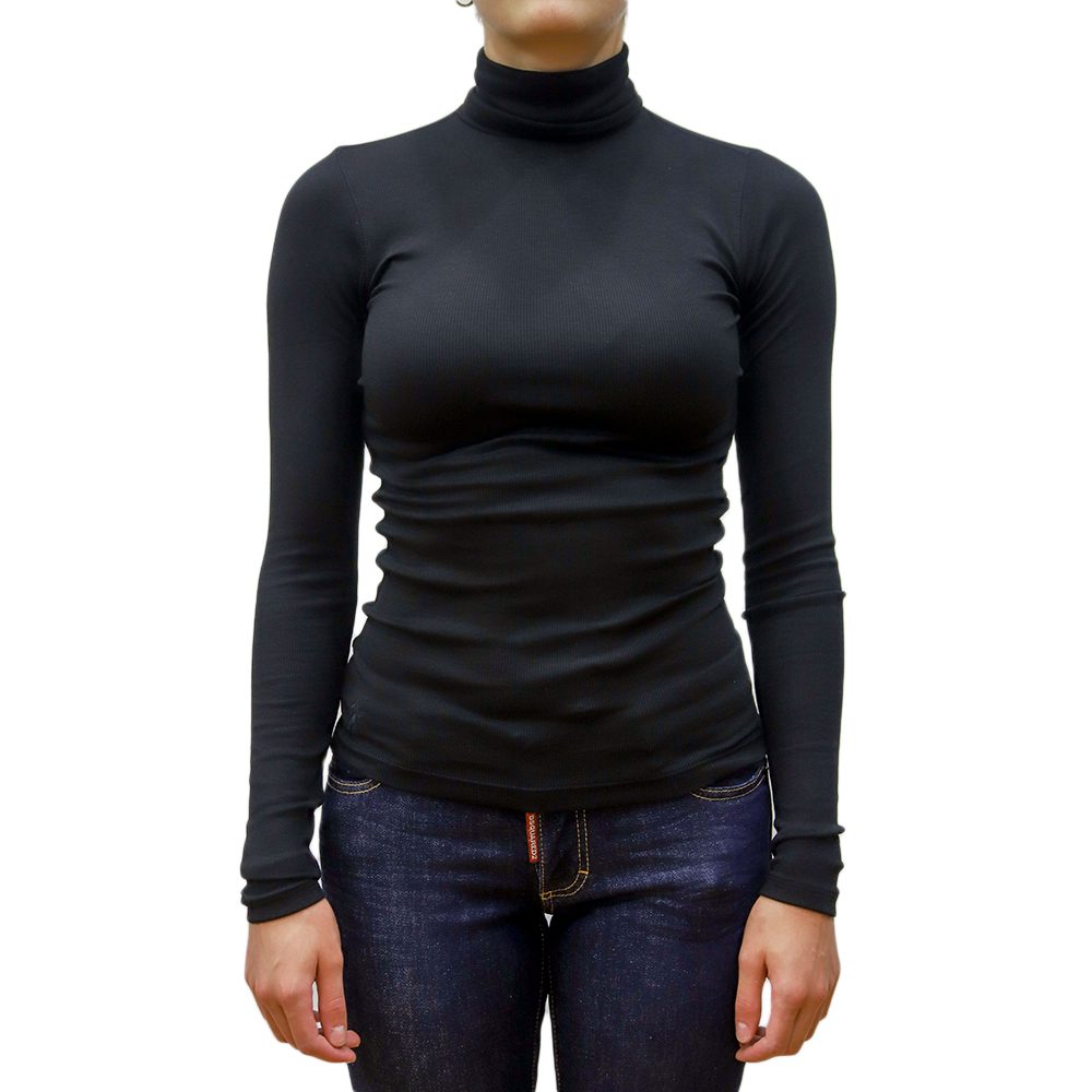 211814422003-1 POLO RALPH LAUREN WOMAN LONG SLEEVE KNIT ROLL NECK BLACK - Image 1