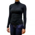 POLO RALPH LAUREN WOMAN LONG SLEEVE KNIT ROLL NECK BLACK - Image 2