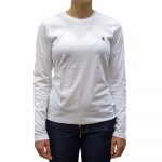 POLO RALPH LAUREN WOMAN COTTON JERSEY LONG SLEEVE T-SHIRT WHITE