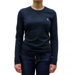 POLO RALPH LAUREN WOMAN COTTON JERSEY LONG SLEEVE T-SHIRT BLACK