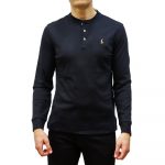 POLO RALPH LAUREN MEN CUSTOM SLIM FIT INTERLOCK LONG SLEEVE T-SHIRT BLACK