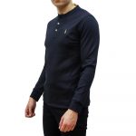 POLO RALPH LAUREN MEN CUSTOM SLIM FIT INTERLOCK LONG SLEEVE T-SHIRT BLACK - Image 2