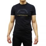 KARL LAGERFELD MEN KARL LOGO CREWNECK T-SHIRT BLACK GOLD