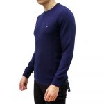 TOMMY HILFIGER MEN PIMA ORGANIC COTTON CASHMERE CREW NECK JUMPER DESERT SKY - Image 2