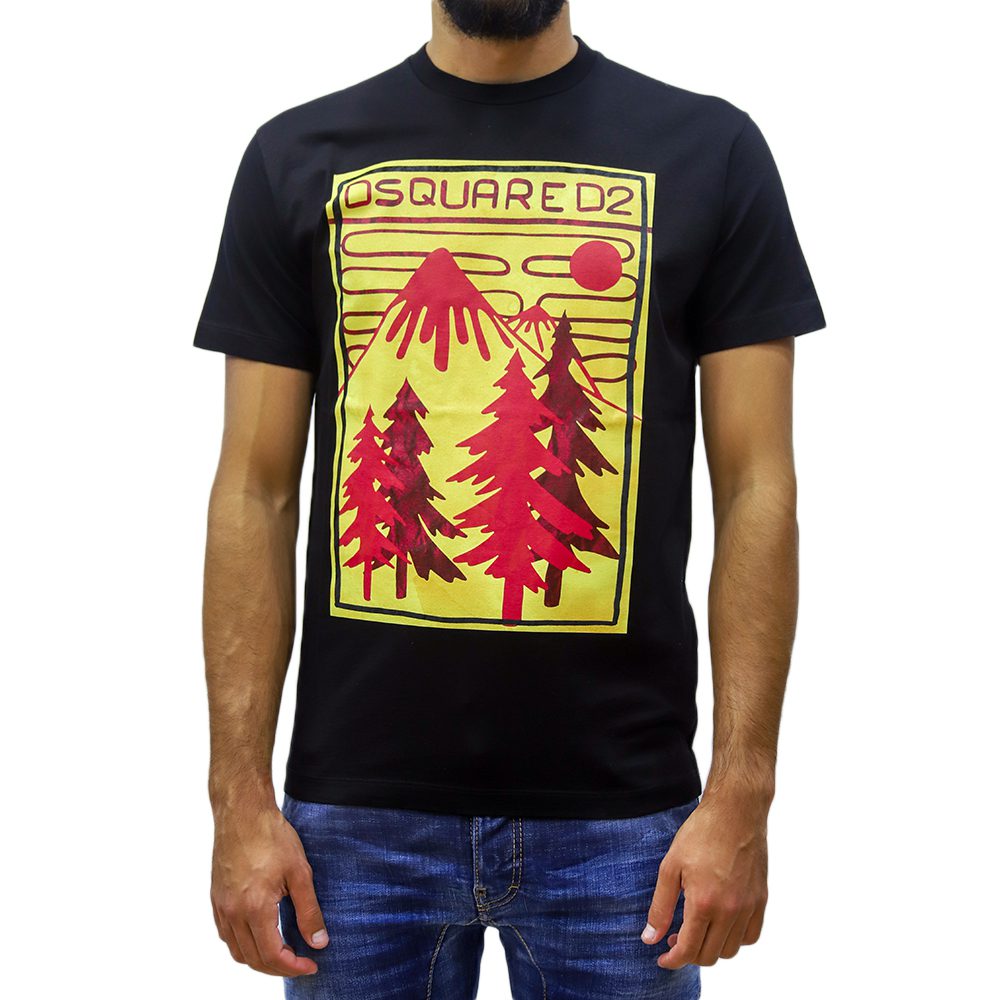 S74GD1033-S23009-900-1 DSQUARED2 MEN MOUNTAIN COOL T-SHIRT BLACK - Image 1
