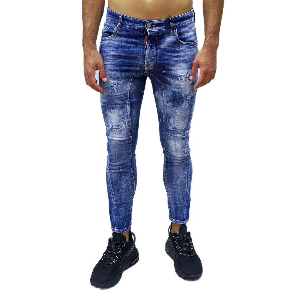 S74LB1179-S30789-470-1 DSQUARED2 MEN TIDY BIKER JEANS BLUE - Image 1