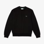 LACOSTE MEN'S ORGANIC BRUSHED COTTON SWEATSHIRT NOIR - Image 4