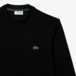 LACOSTE MEN'S ORGANIC BRUSHED COTTON SWEATSHIRT NOIR - Image 5