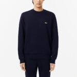 LACOSTE MEN'S ORGANIC BRUSHED COTTON SWEATSHIRT BLEU MARINE