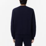 LACOSTE MEN'S ORGANIC BRUSHED COTTON SWEATSHIRT BLEU MARINE - Image 2