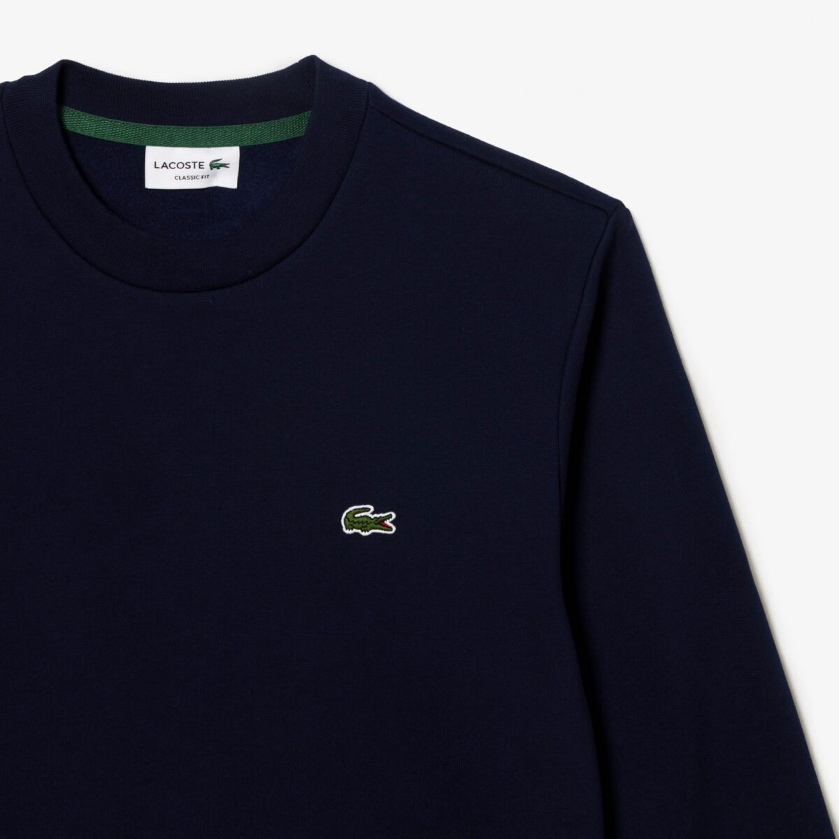 LACOSTE MEN'S ORGANIC BRUSHED COTTON SWEATSHIRT BLEU MARINE - Image 4