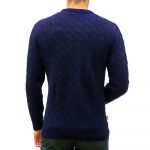 TIMBERLAND MEN CABLE KNIT SWEATER DARK SAPPHIRE - Image 3