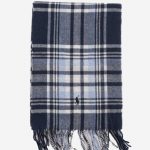 POLO RALPH LAUREN TARTAN SCARF BLUE PLAID