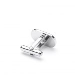 HUGO MEN E-CLASSIC OVAL CUFFLINKS WITH ENGRAVED LOGO SILVER - Image 2