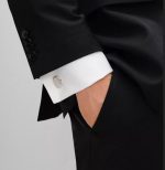 HUGO MEN E-CLASSIC OVAL CUFFLINKS WITH ENGRAVED LOGO SILVER - Image 3