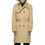 HUGO MEN MALUKS2241 DOUBLE-BREASTED TRENCH COAT IN WATER-REPELLENT FABRIC MEDIUM BEIGE
