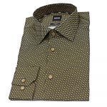 BOSS MEN H-JOE-KENT-C1-214 REGURAL FIT STRECH LONG SLEEVE SHIRT CAMEL