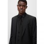 BOSS SLIM-FIT SUIT HUGE GENIUS HUGE IN A VIRGIN-WOOL BLEND BLACK - Image 4