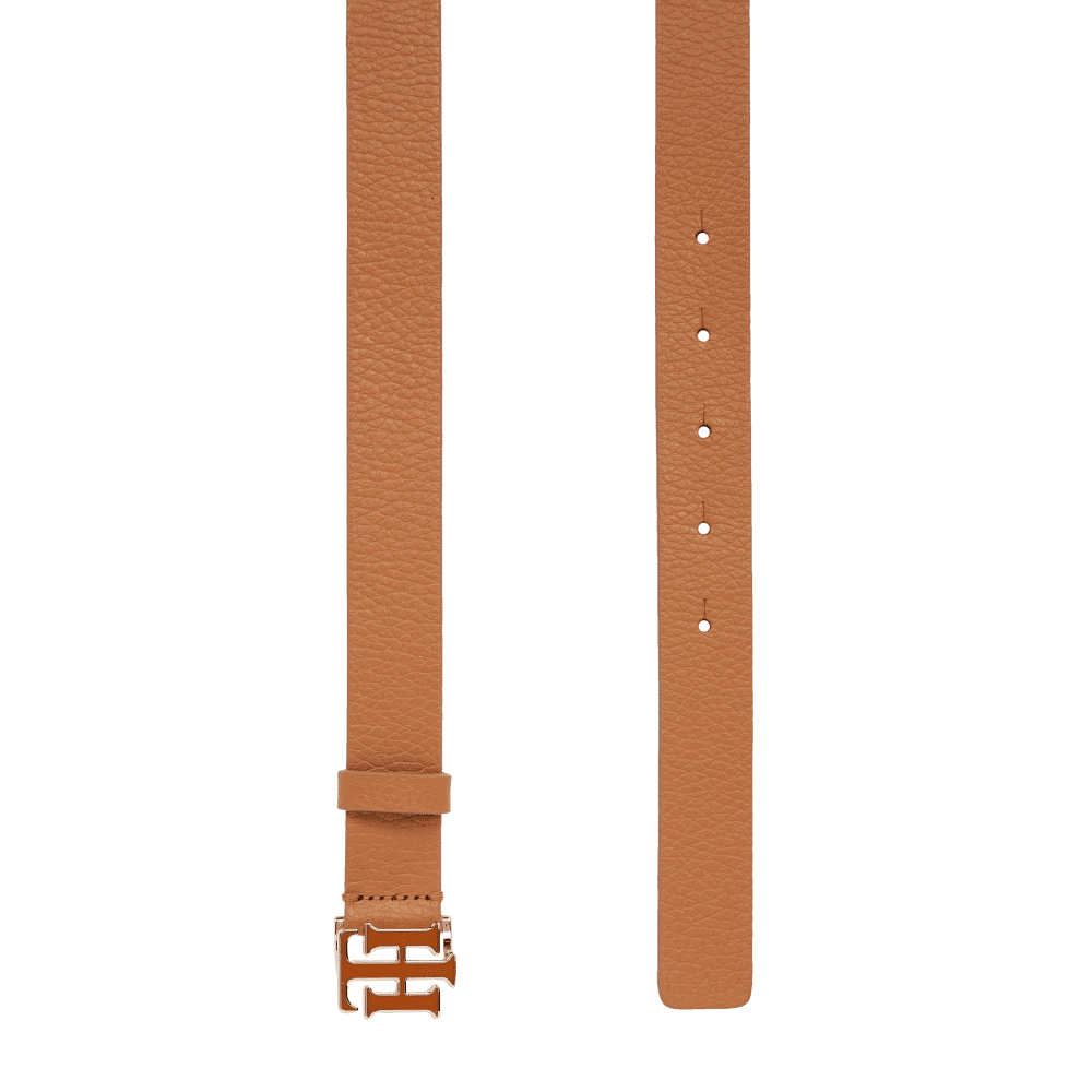 AW0AW13914-KD0-2 TOMMY HILFIGER WOMAN RTH MONOGRAM BUCKLE LEATHER BELT GOLD - Image 1